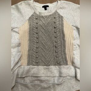J.Crew  XL Very comfy grey sweatshirt with wool front detail.